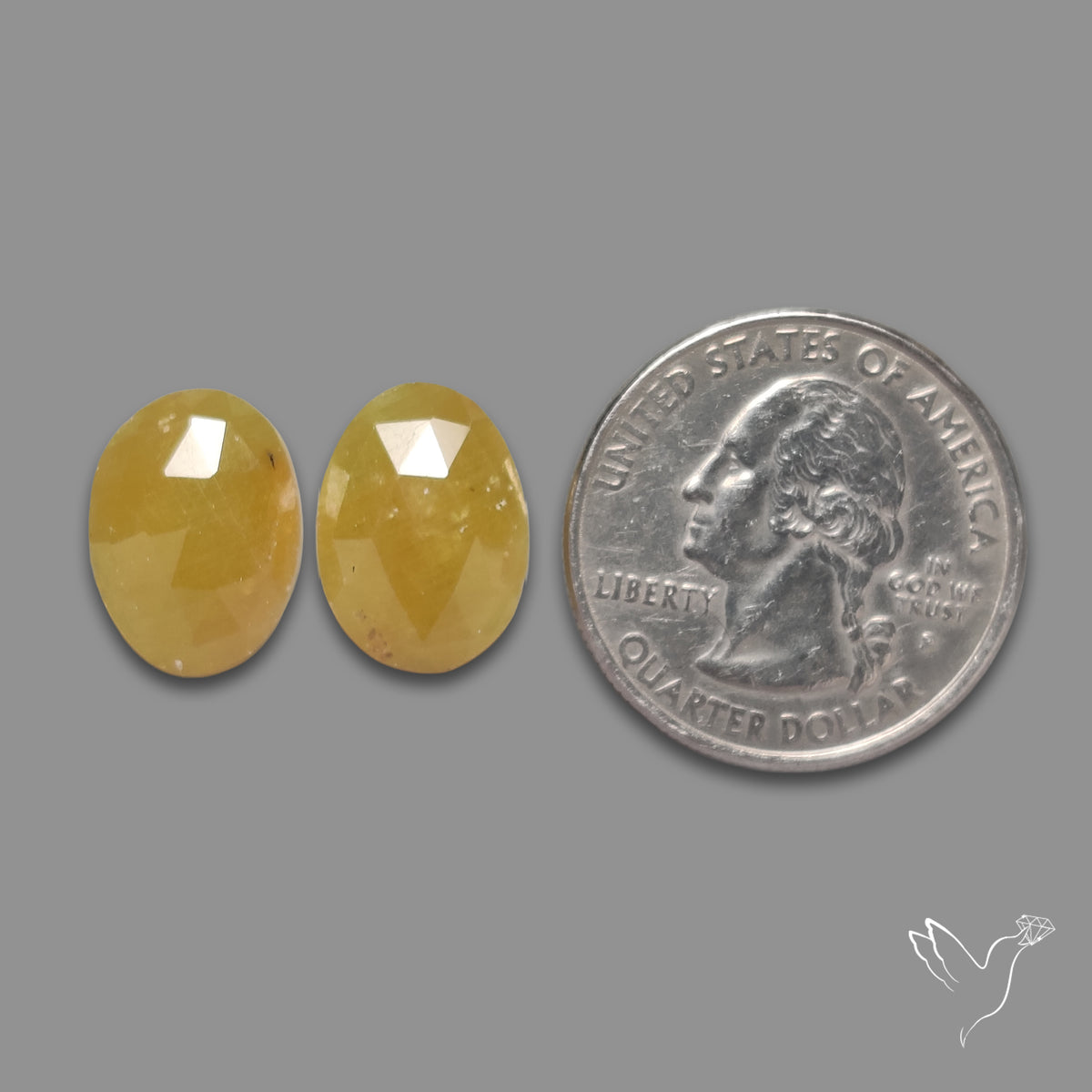 Rose Cut Yellow Sapphire Pair