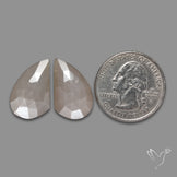 Rose Cut Grey Moonstone Pair