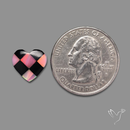 Intarcia Aurora Opal Inlay Black Onyx Heart