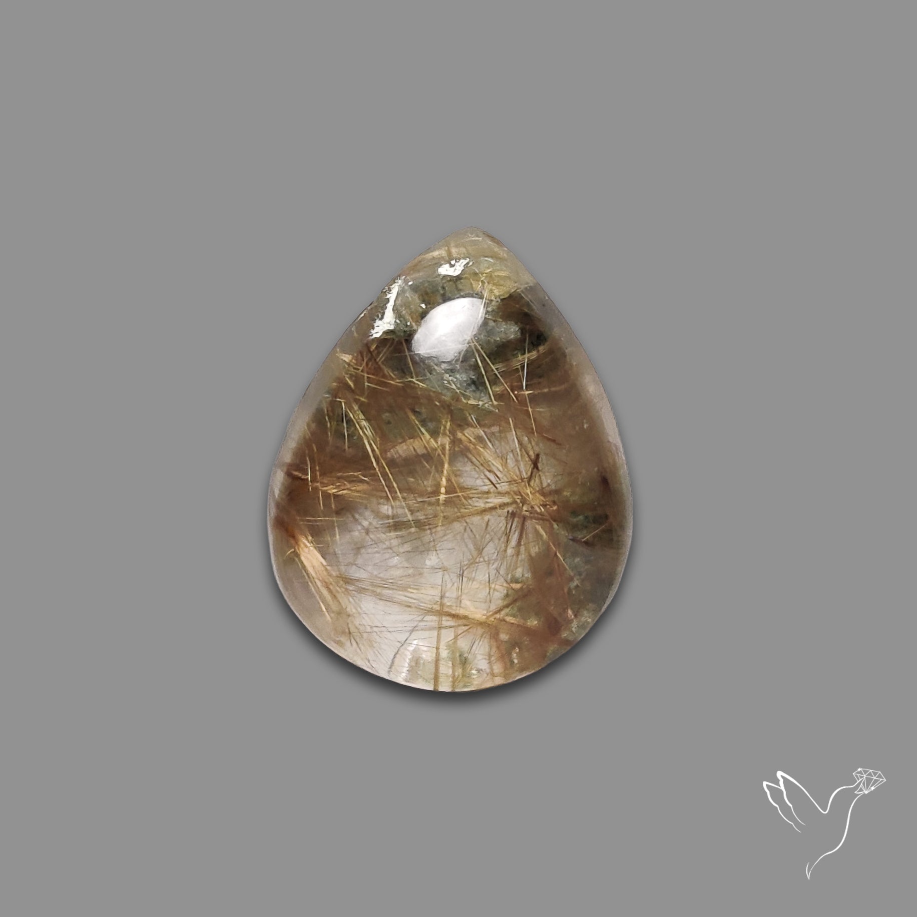 Lodolite Cabochon Uneven Back