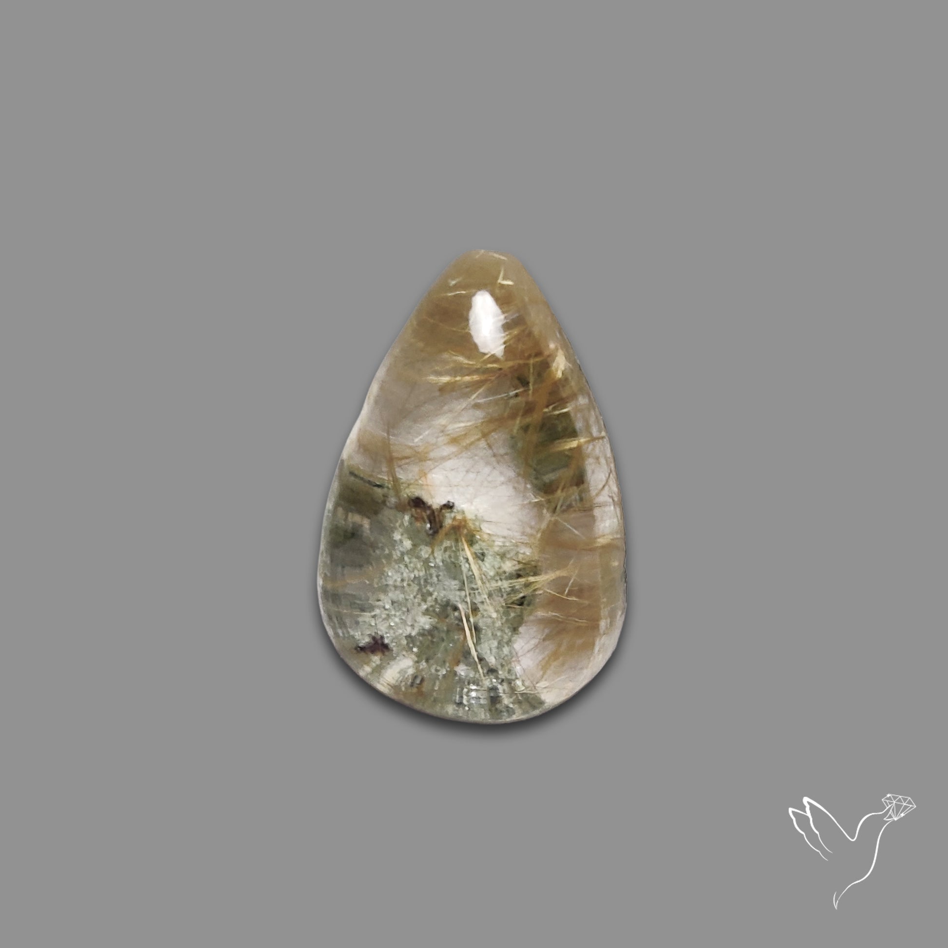 Lodolite Cabochon Uneven Back