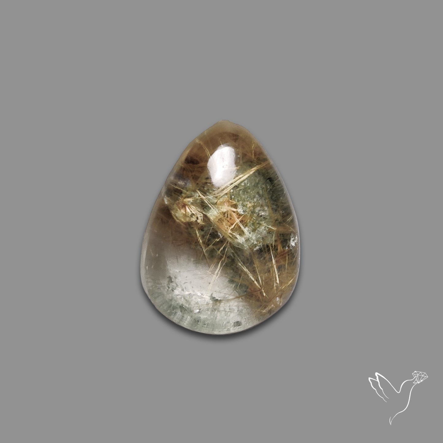 Lodolite Cabochon Uneven Back