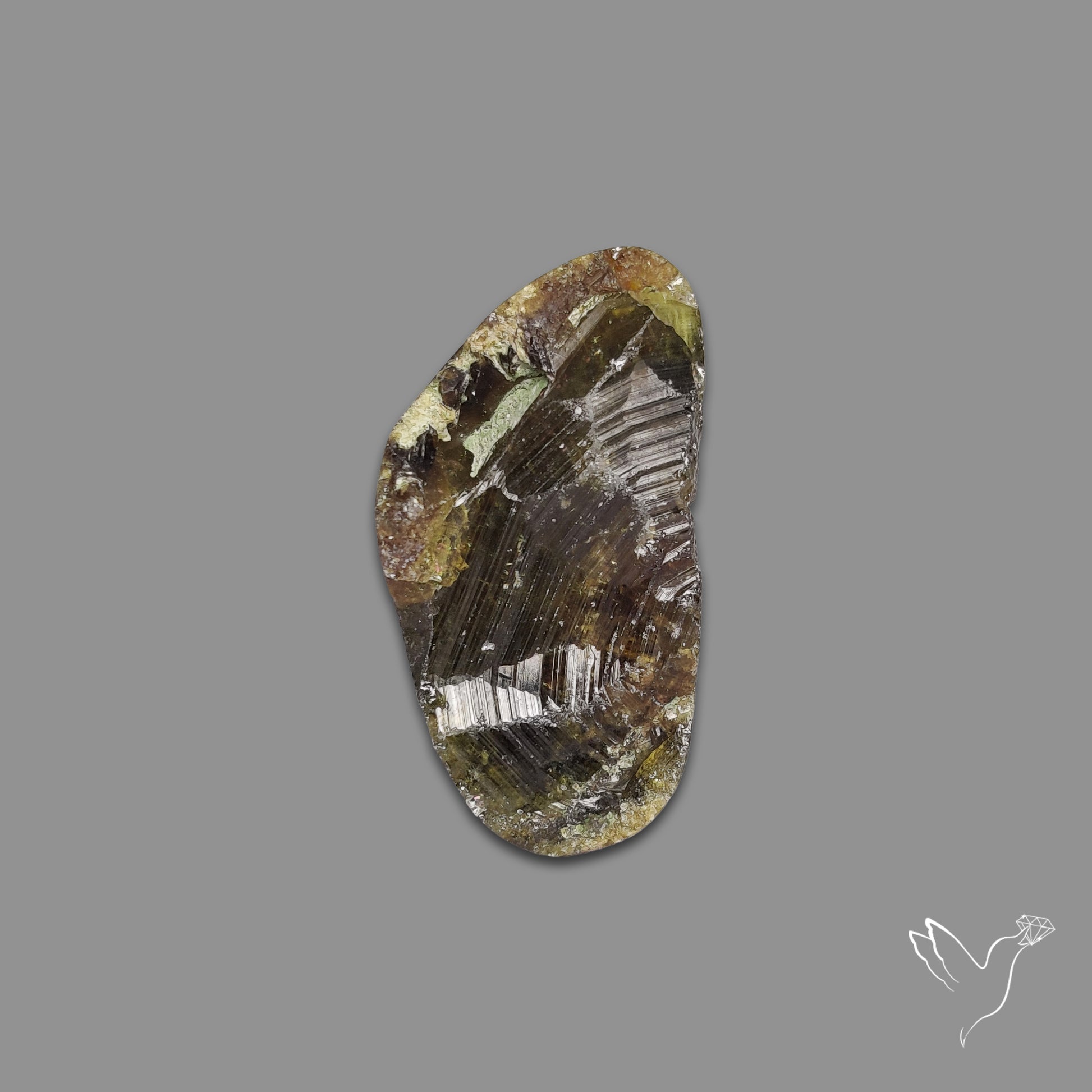 Green Grossular Garnet Raw Face Druzy