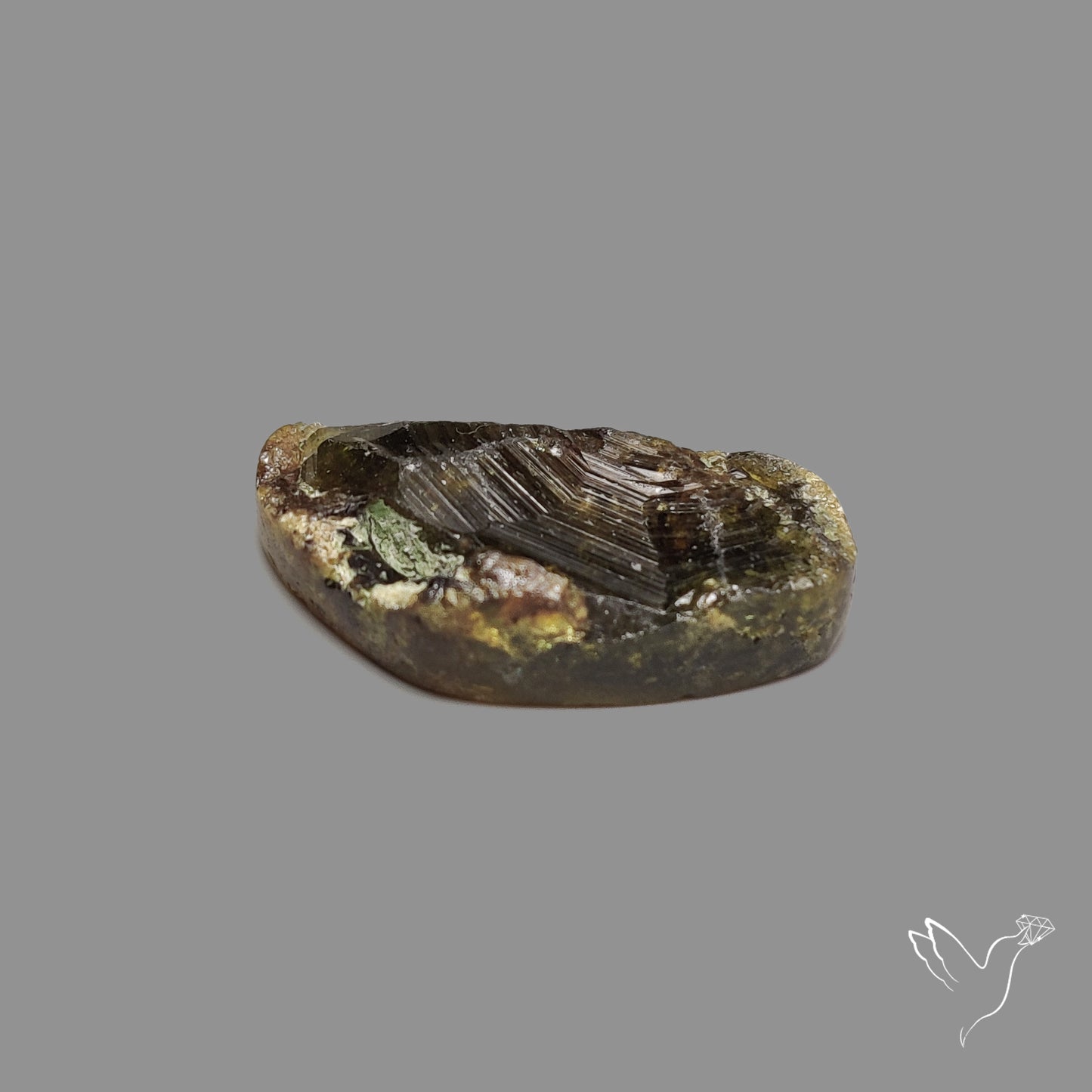 Green Grossular Garnet Raw Face Druzy