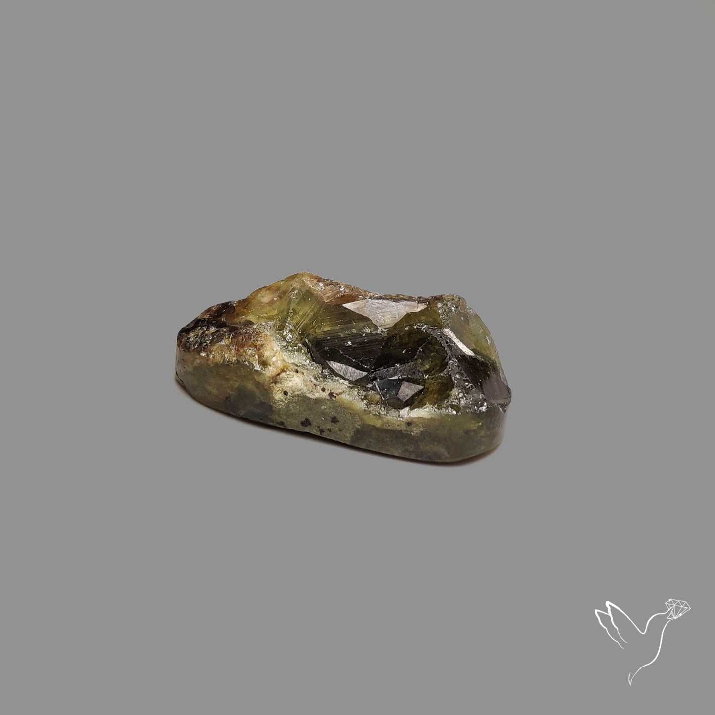 Green Grossular Garnet Raw Face Druzy