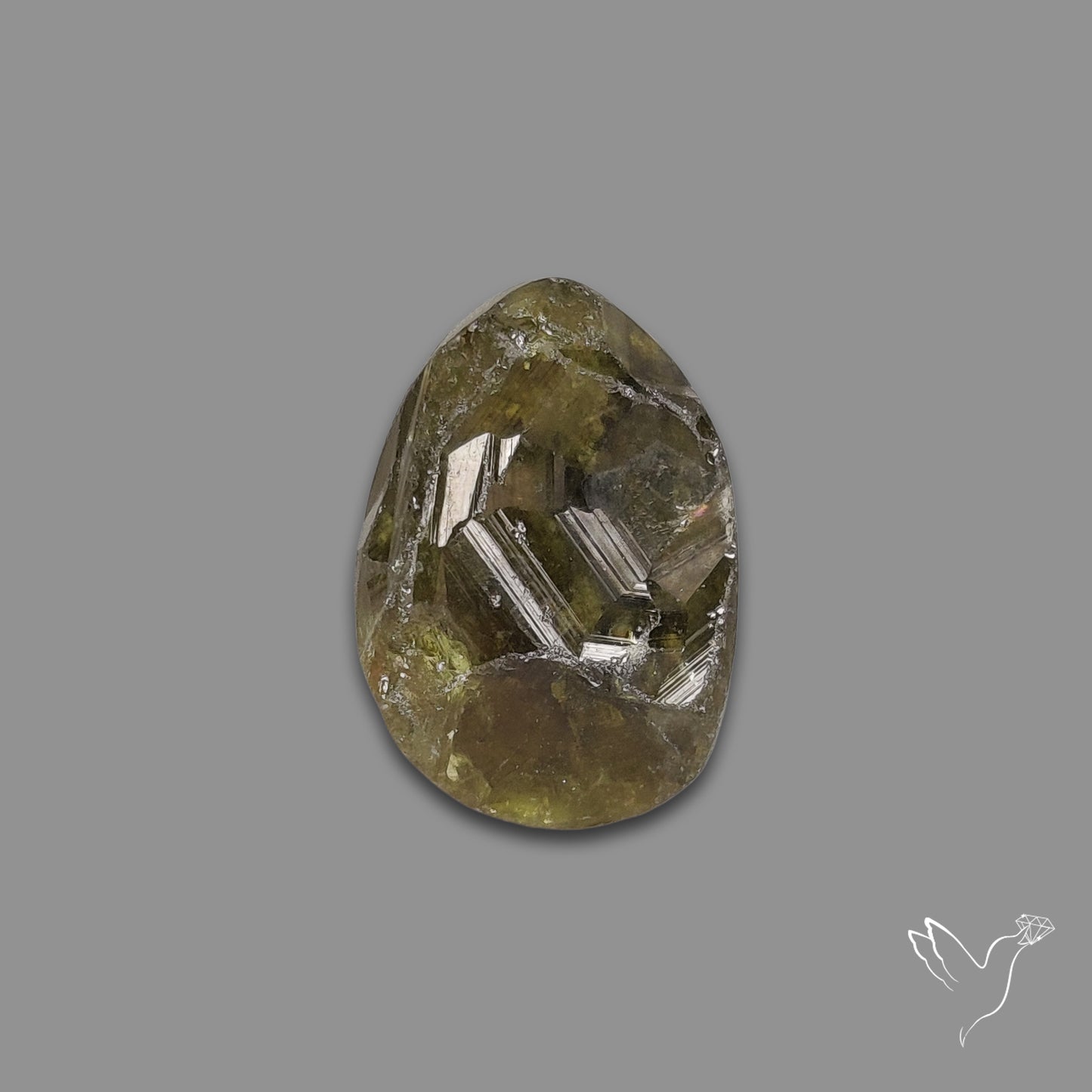 Green Grossular Garnet Raw Face Druzy