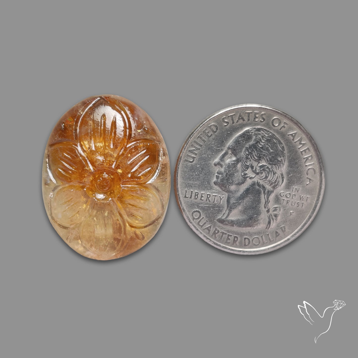 Citrine Mughal Carving