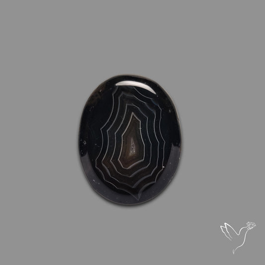Black Banded Agate Cabochon