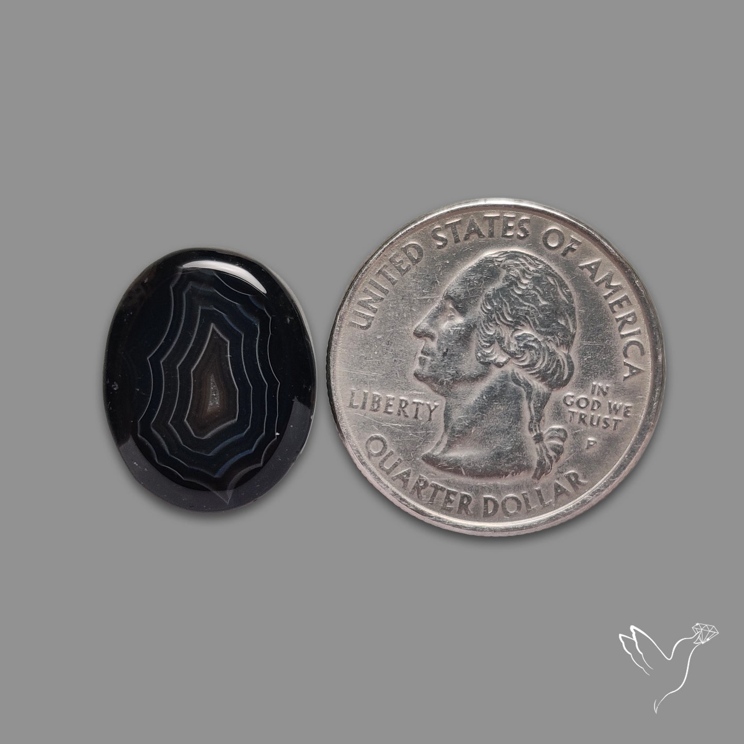 Black Banded Agate Cabochon