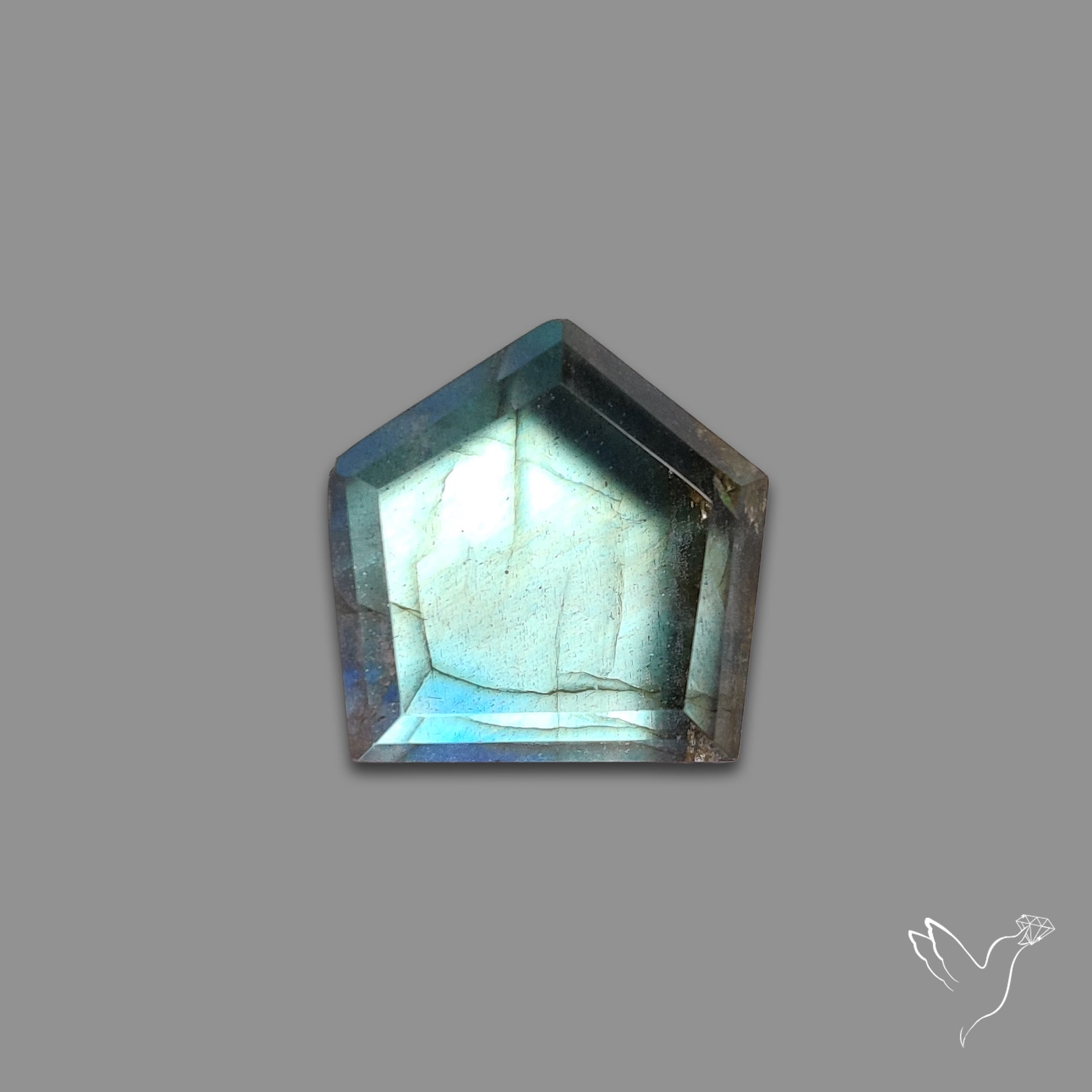 Step Cut Himalayan Quartz With Labradorite Doublet