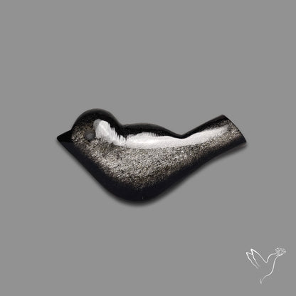 Silversheen Obsidian Bird Carving