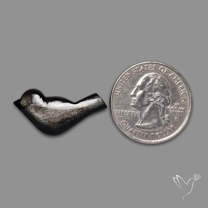 Silversheen Obsidian Bird Carving