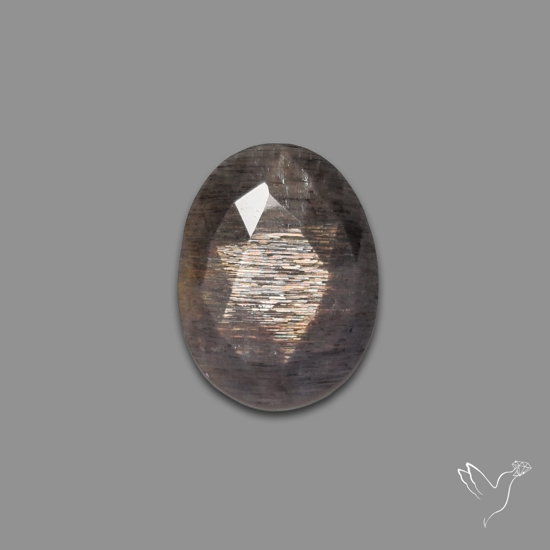 Rose Cut Black Sunstone Meteor Shower Pattern