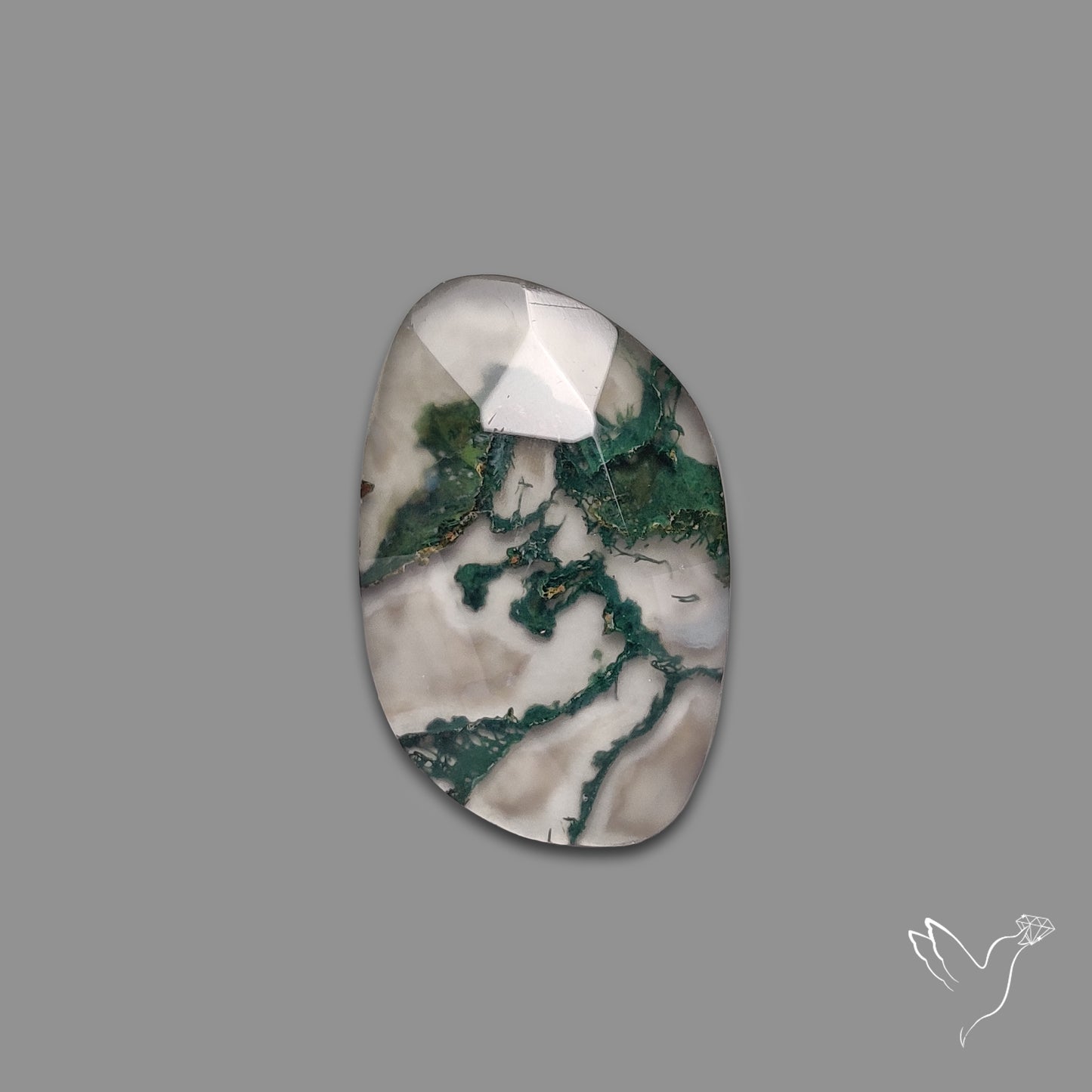 Rose Cut Moss Agate