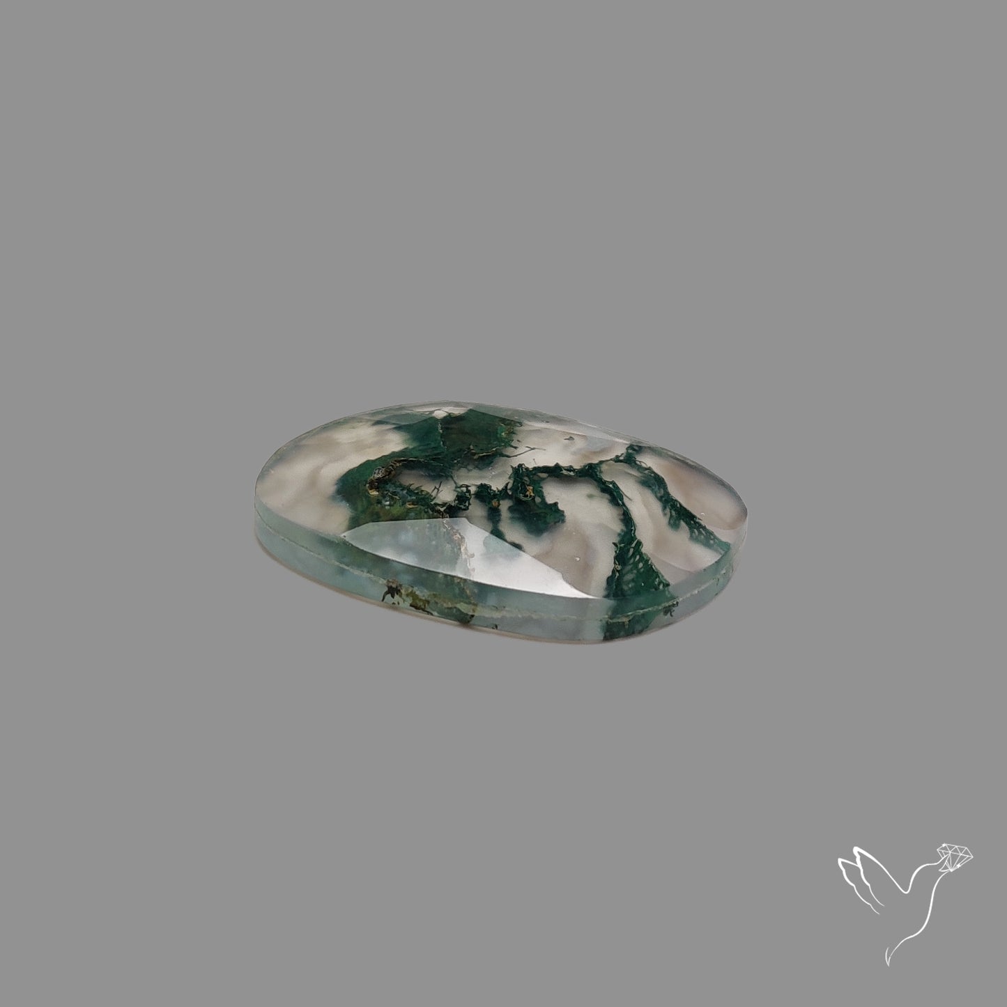 Rose Cut Moss Agate