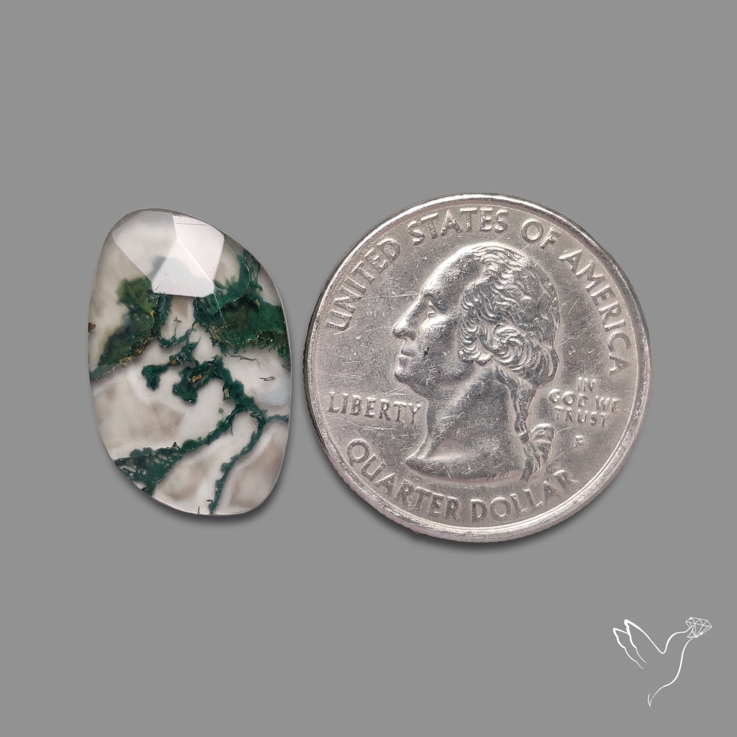 Rose Cut Moss Agate