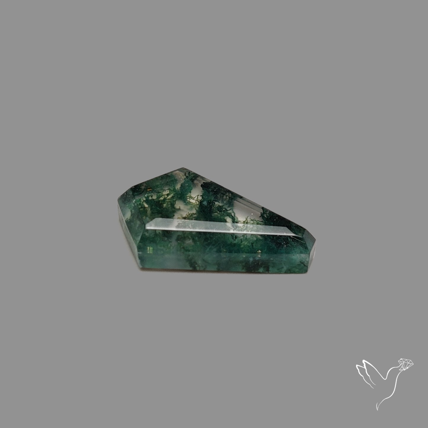 Step Cut Moss Agate