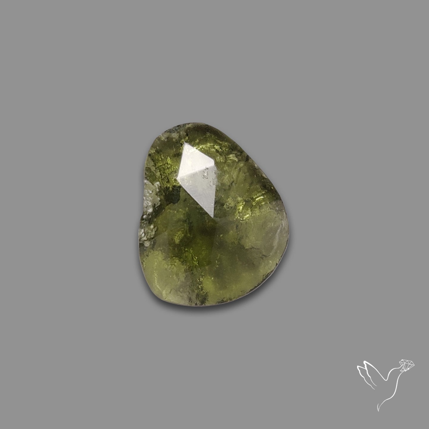 Rose Cut Moldavite (Raw Back)