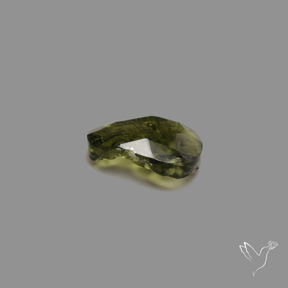 Rose Cut Moldavite (Raw Back)