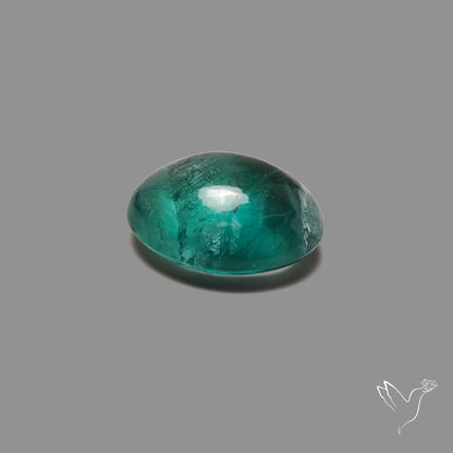 Deep Green Belgian Teal Fluorite Cabochon High Domed