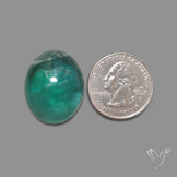 Deep Green Belgian Teal Fluorite Cabochon High Domed