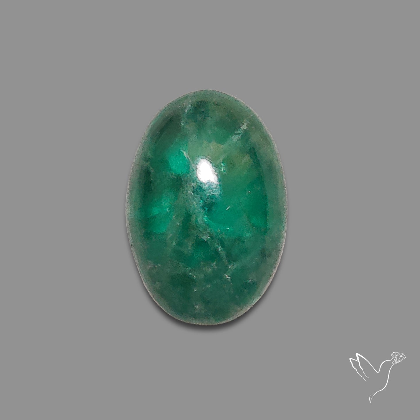 Deep Green Belgian Teal Fluorite Cabochon High Domed