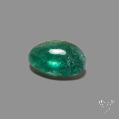 Deep Green Belgian Teal Fluorite Cabochon High Domed