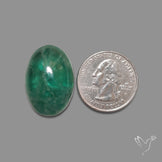 Deep Green Belgian Teal Fluorite Cabochon High Domed