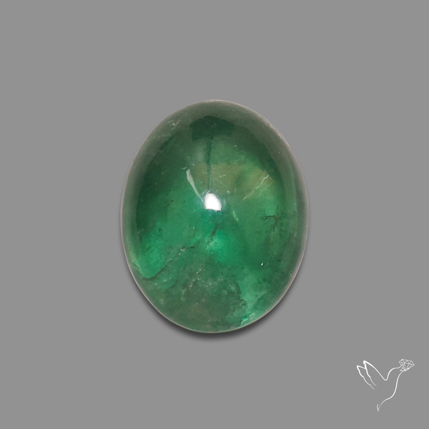 Deep Green Belgian Teal Fluorite Cabochon High Domed