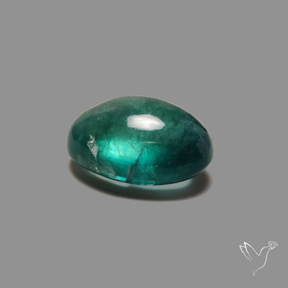 Deep Green Belgian Teal Fluorite Cabochon High Domed