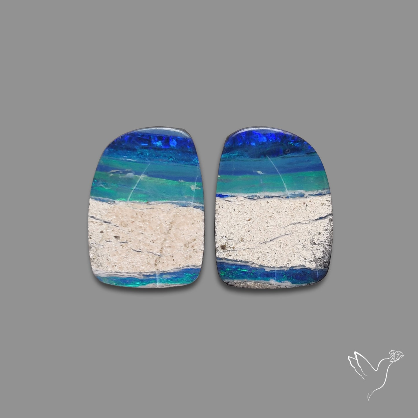 Rare Australian Pipe Opals Pair Crystal Pipe Opal (backed)