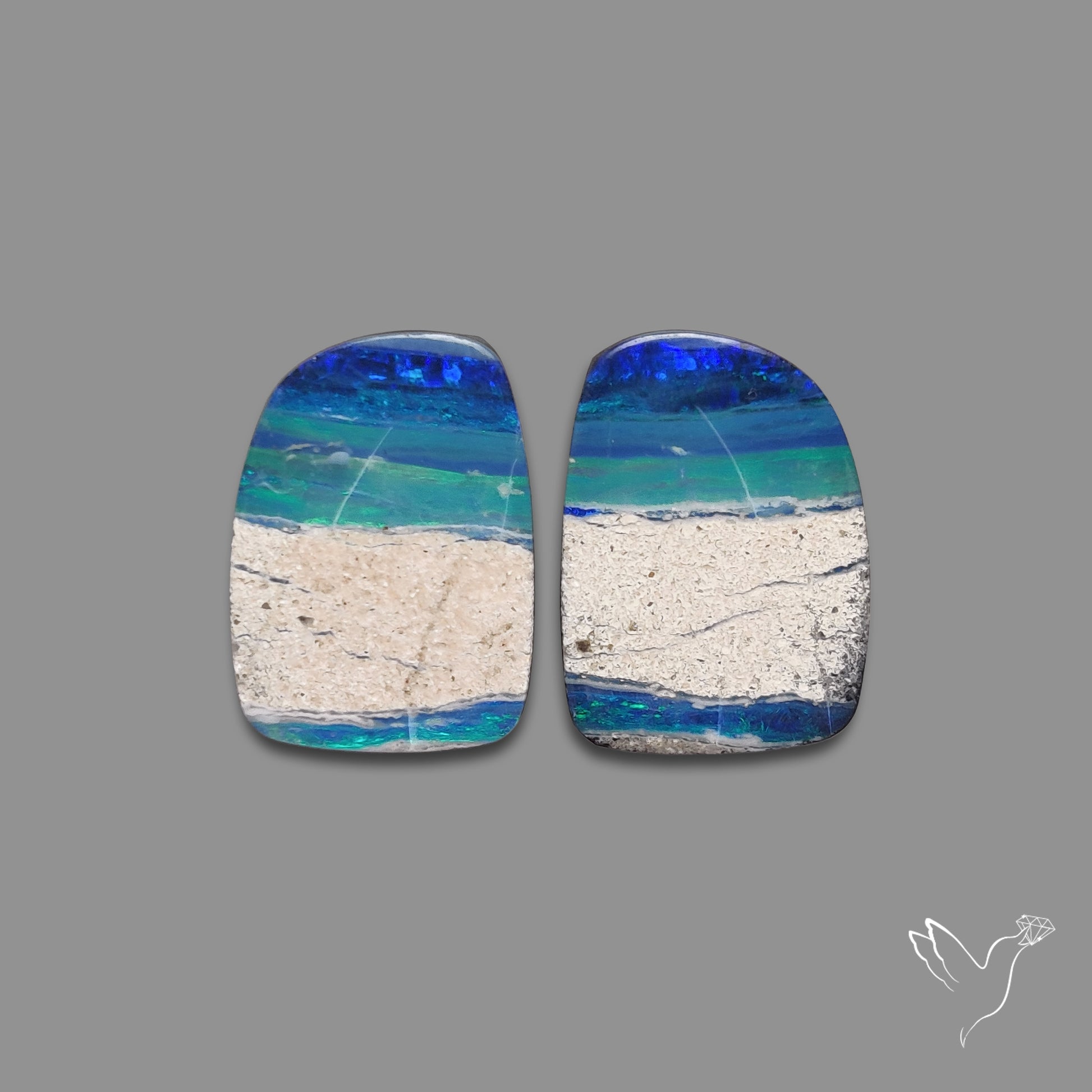 Rare Australian Pipe Opals Pair Crystal Pipe Opal (backed)