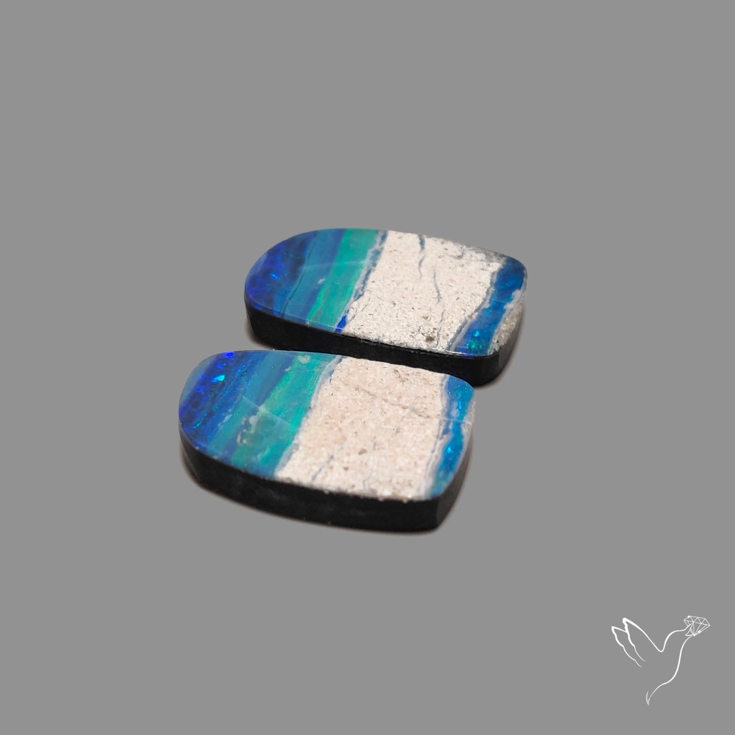 Rare Australian Pipe Opals Pair Crystal Pipe Opal (backed)