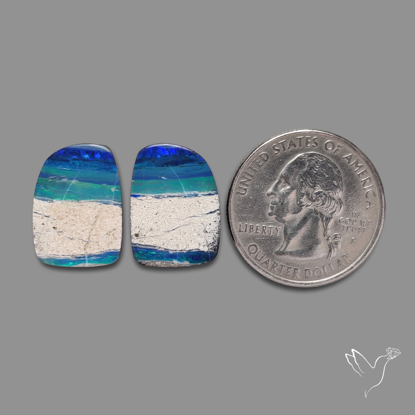 Rare Australian Pipe Opals Pair Crystal Pipe Opal (backed)