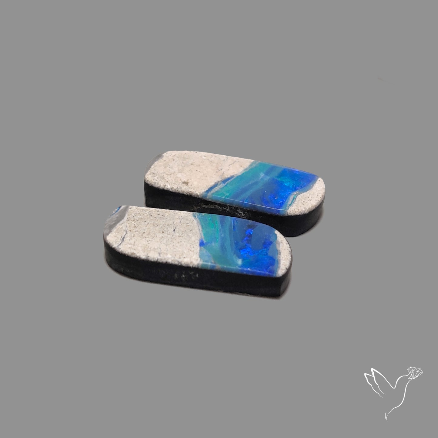 Rare Australian Pipe Opals Pair Crystal Pipe Opal (backed)