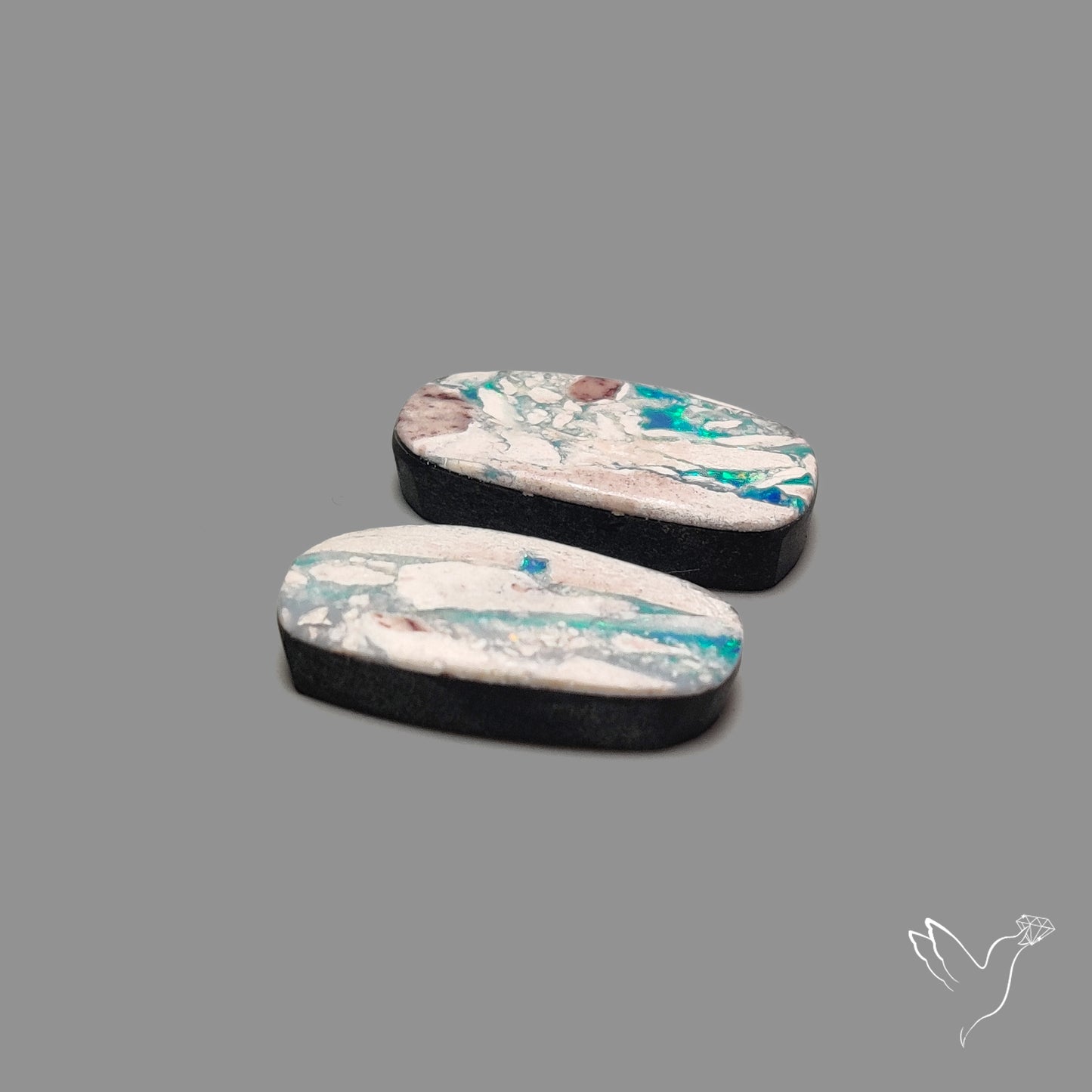Rare Australian Pipe Opals Pair Crystal Pipe Opal (backed)