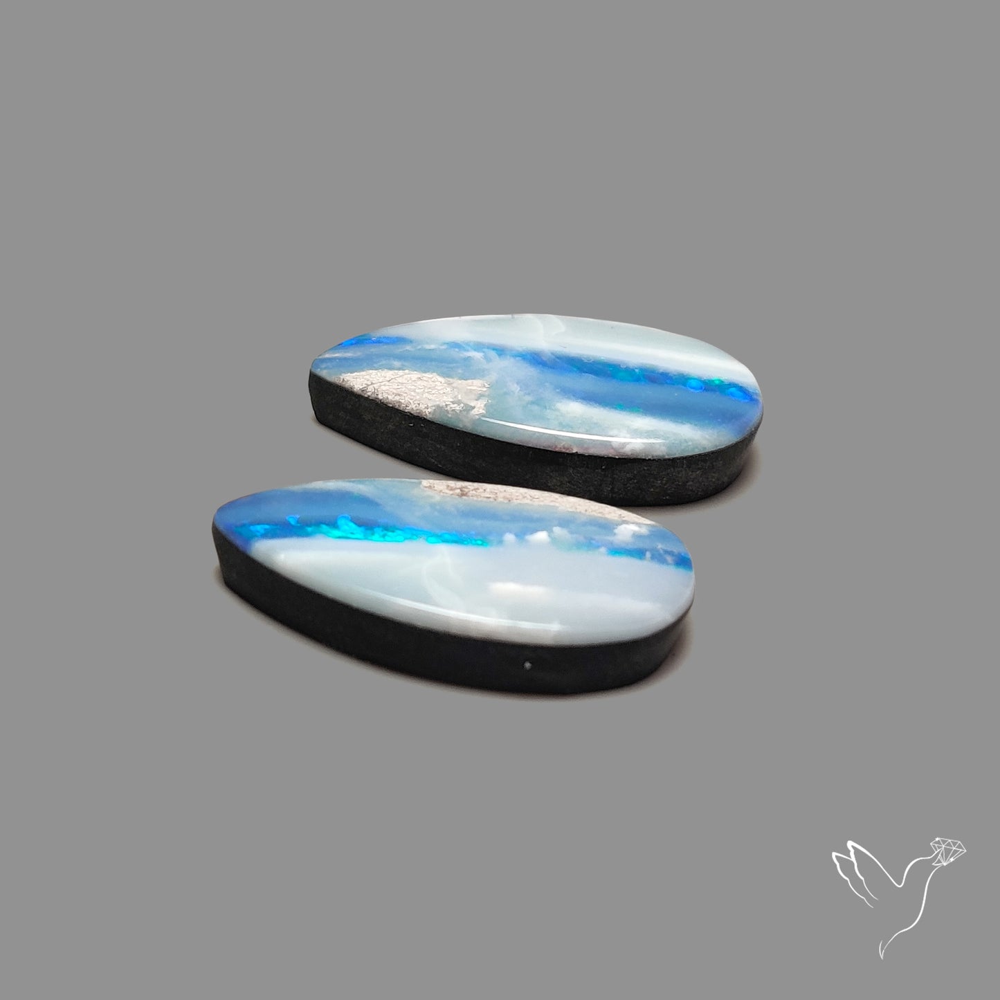 Rare Australian Pipe Opals Pair Crystal Pipe Opal (backed)