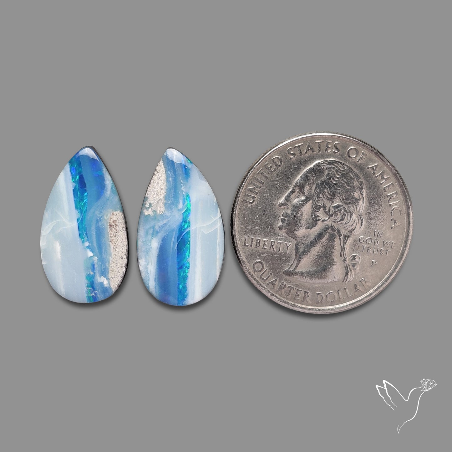 Rare Australian Pipe Opals Pair Crystal Pipe Opal (backed)
