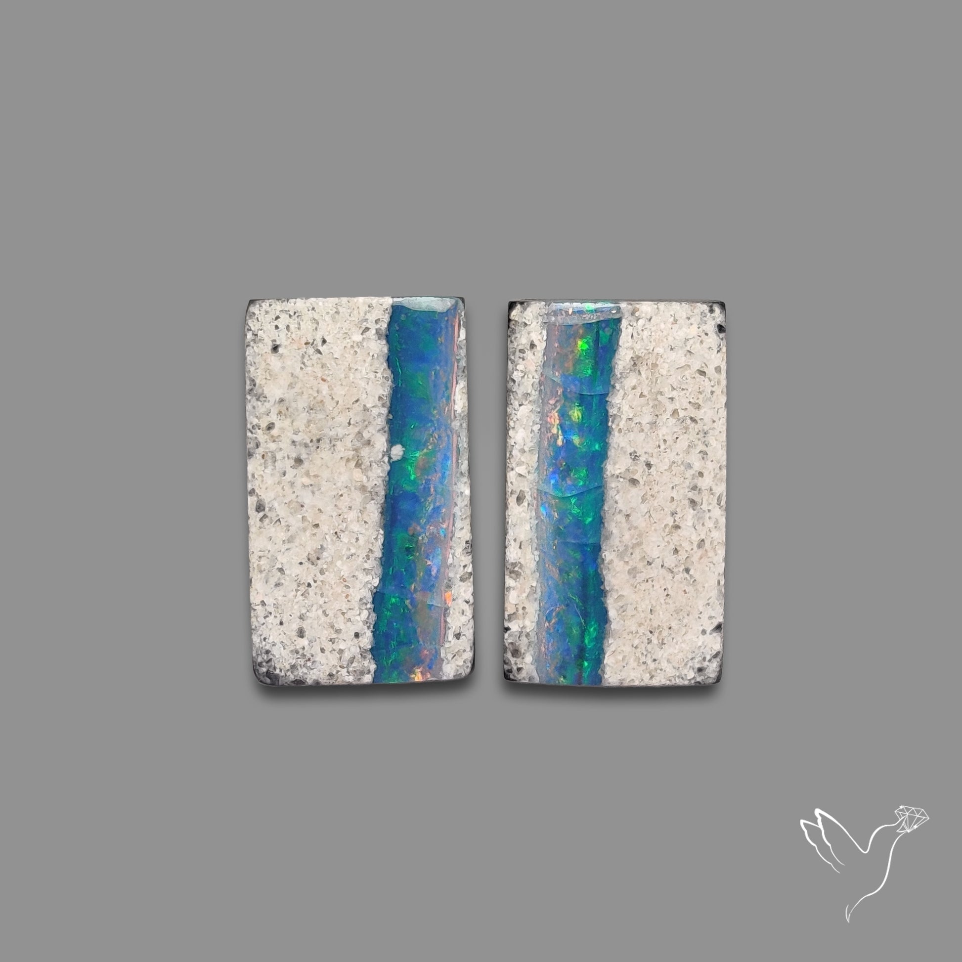 Rare Australian Pipe Opals Pair Crystal Pipe Opal (backed)