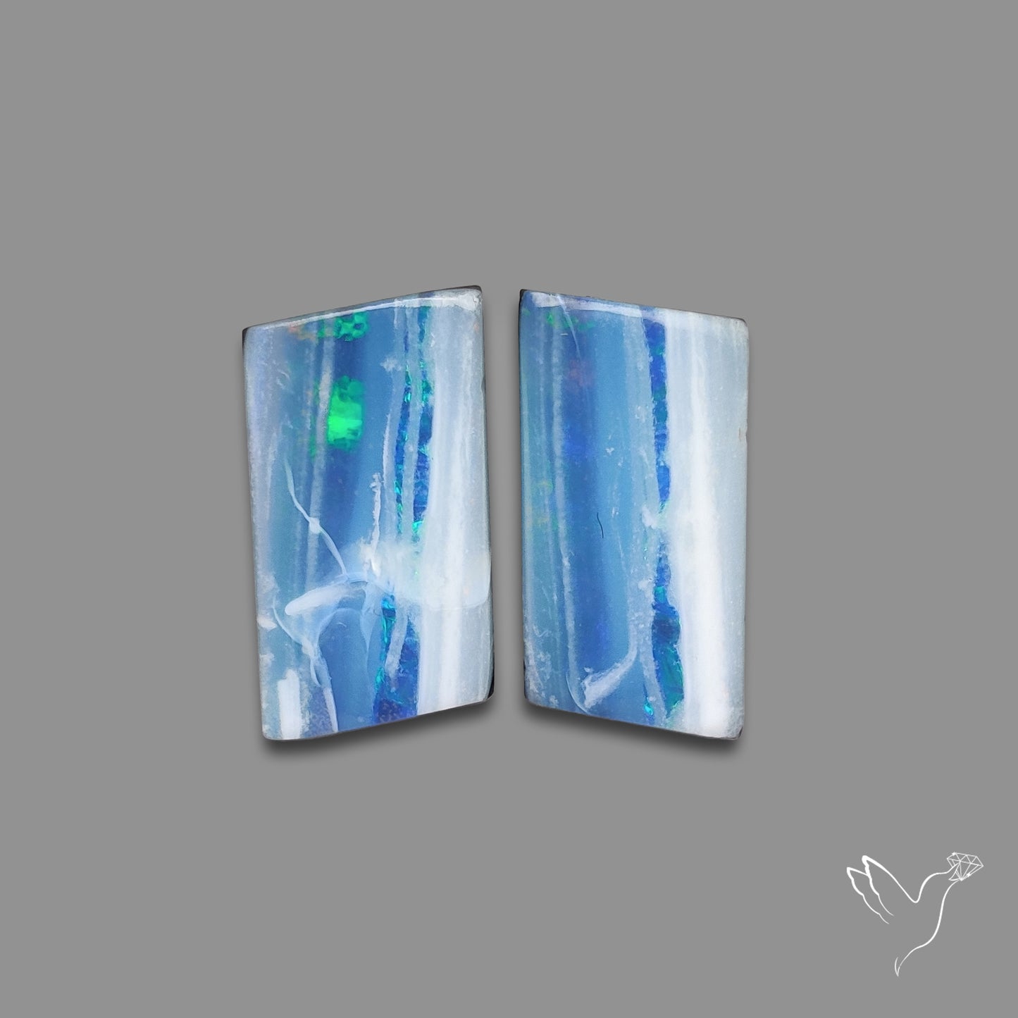 Rare Australian Pipe Opals Pair Crystal Pipe Opal (backed)