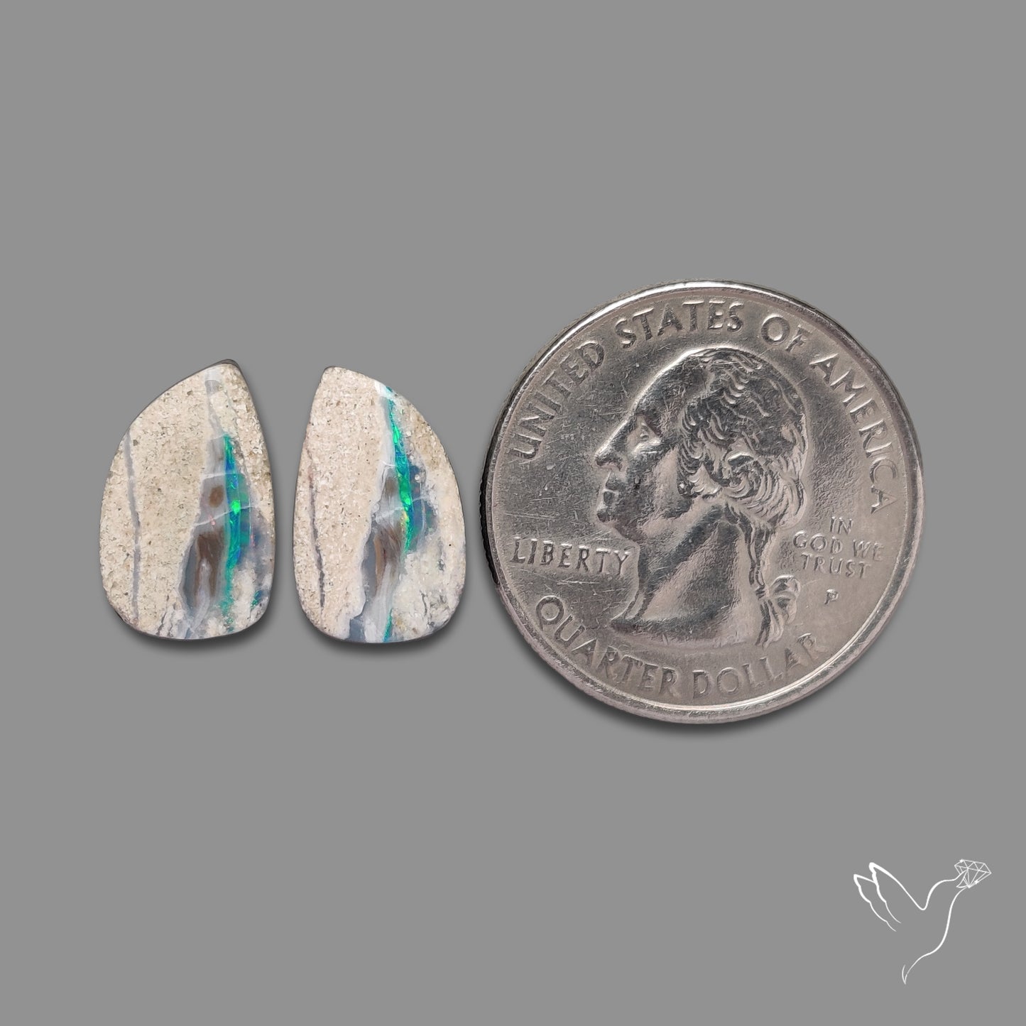 Rare Australian Pipe Opals Pair Crystal Pipe Opal (backed)
