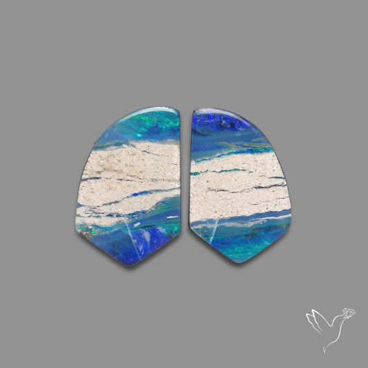 Rare Australian Pipe Opals Pair Crystal Pipe Opal (backed)