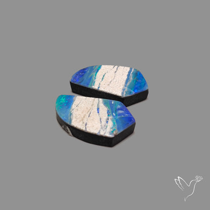 Rare Australian Pipe Opals Pair Crystal Pipe Opal (backed)
