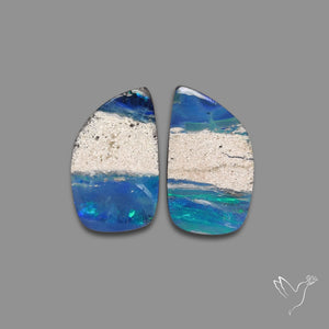 Rare Australian Pipe Opals Pair Crystal Pipe Opal (backed)
