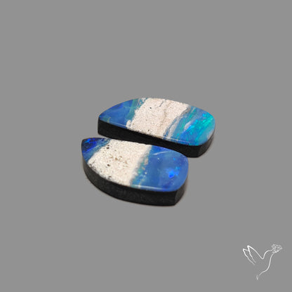 Rare Australian Pipe Opals Pair Crystal Pipe Opal (backed)