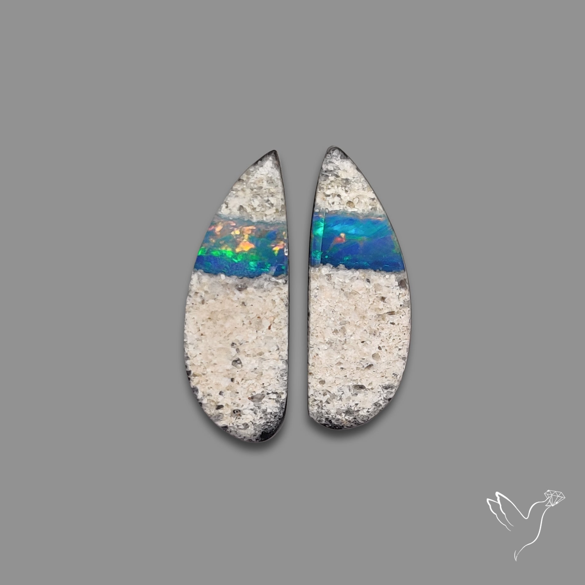 Rare Australian Pipe Opals Pair Crystal Pipe Opal (backed)