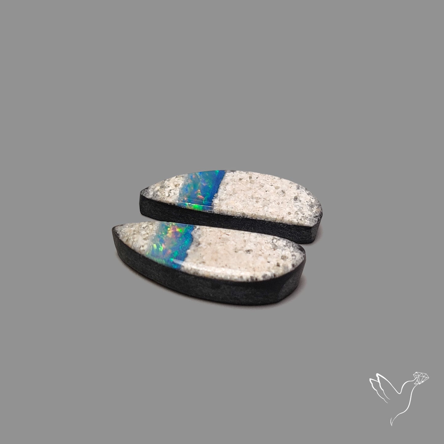 Rare Australian Pipe Opals Pair Crystal Pipe Opal (backed)
