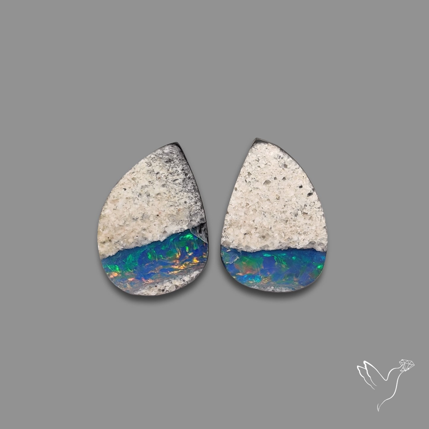 Rare Australian Pipe Opals Pair Crystal Pipe Opal (backed)