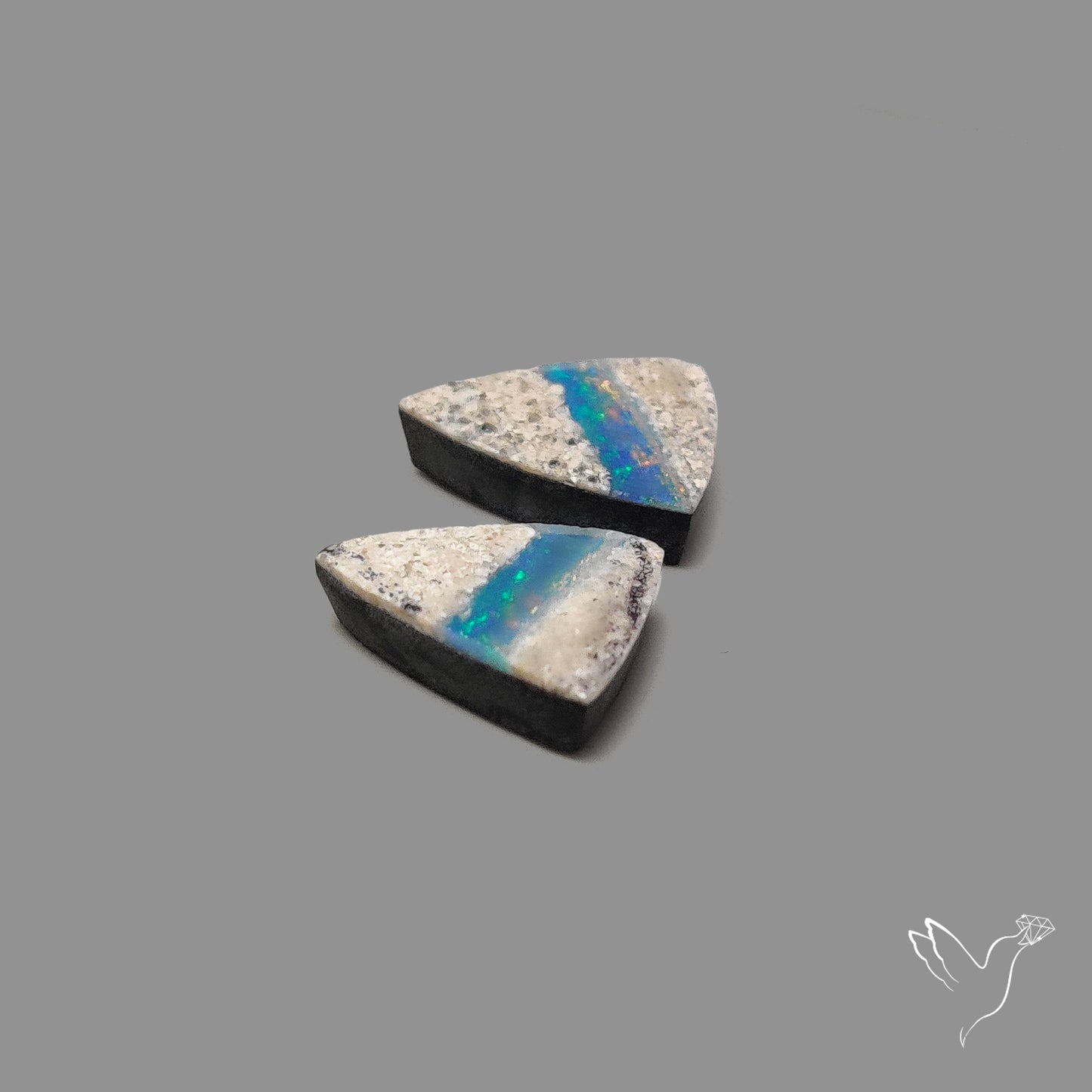 Rare Australian Pipe Opals Pair Crystal Pipe Opal (backed)