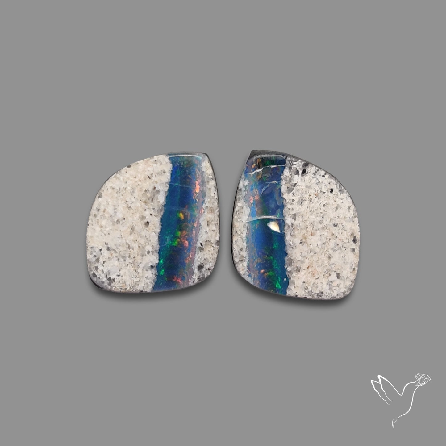 Rare Australian Pipe Opals Pair Crystal Pipe Opal (backed)